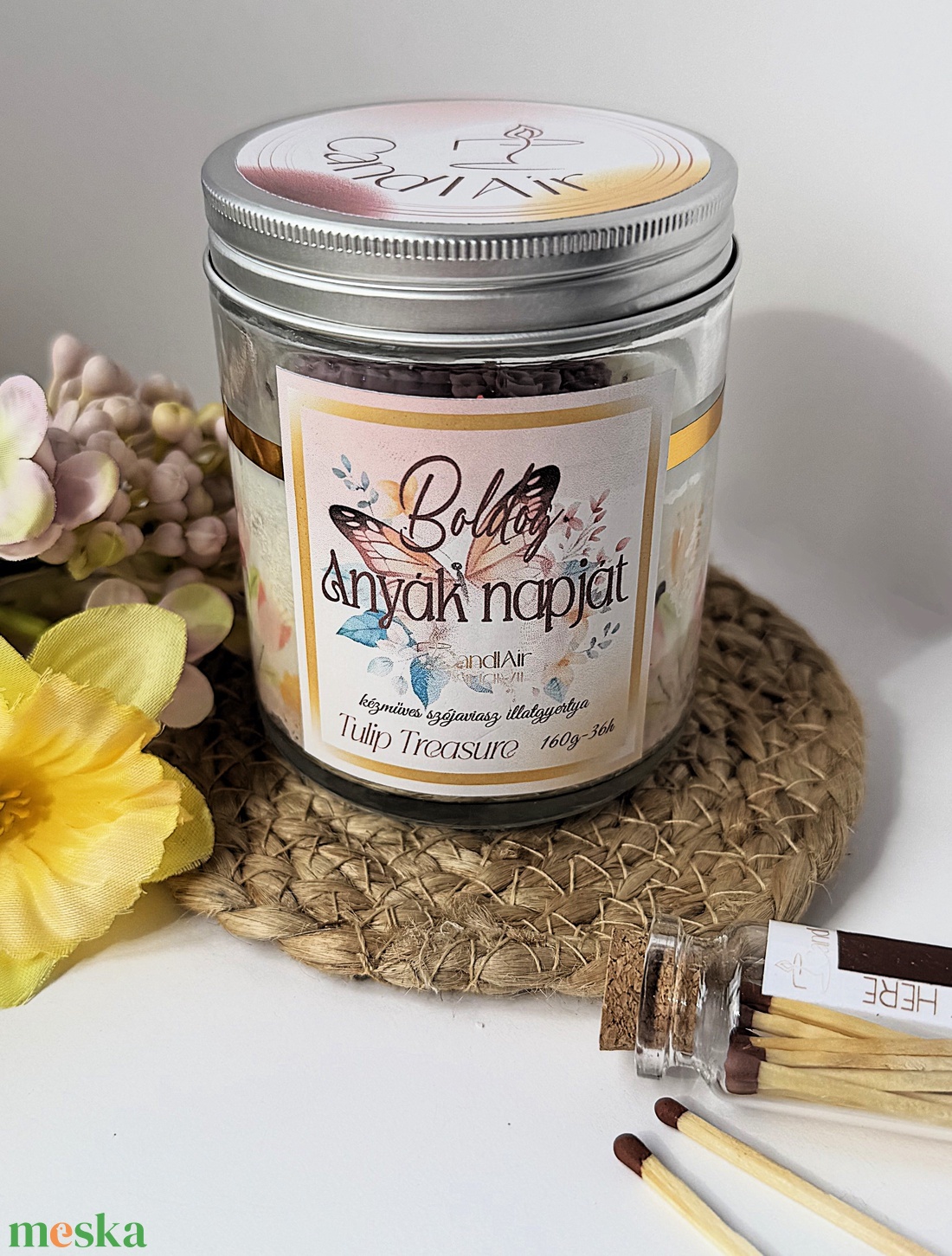 CandlAir A legjobb Nagymamának üvegtégelyes szójaviasz illatgyertya - otthon & életmód - gyertya, illat, aroma - gyertya - Meska.hu
