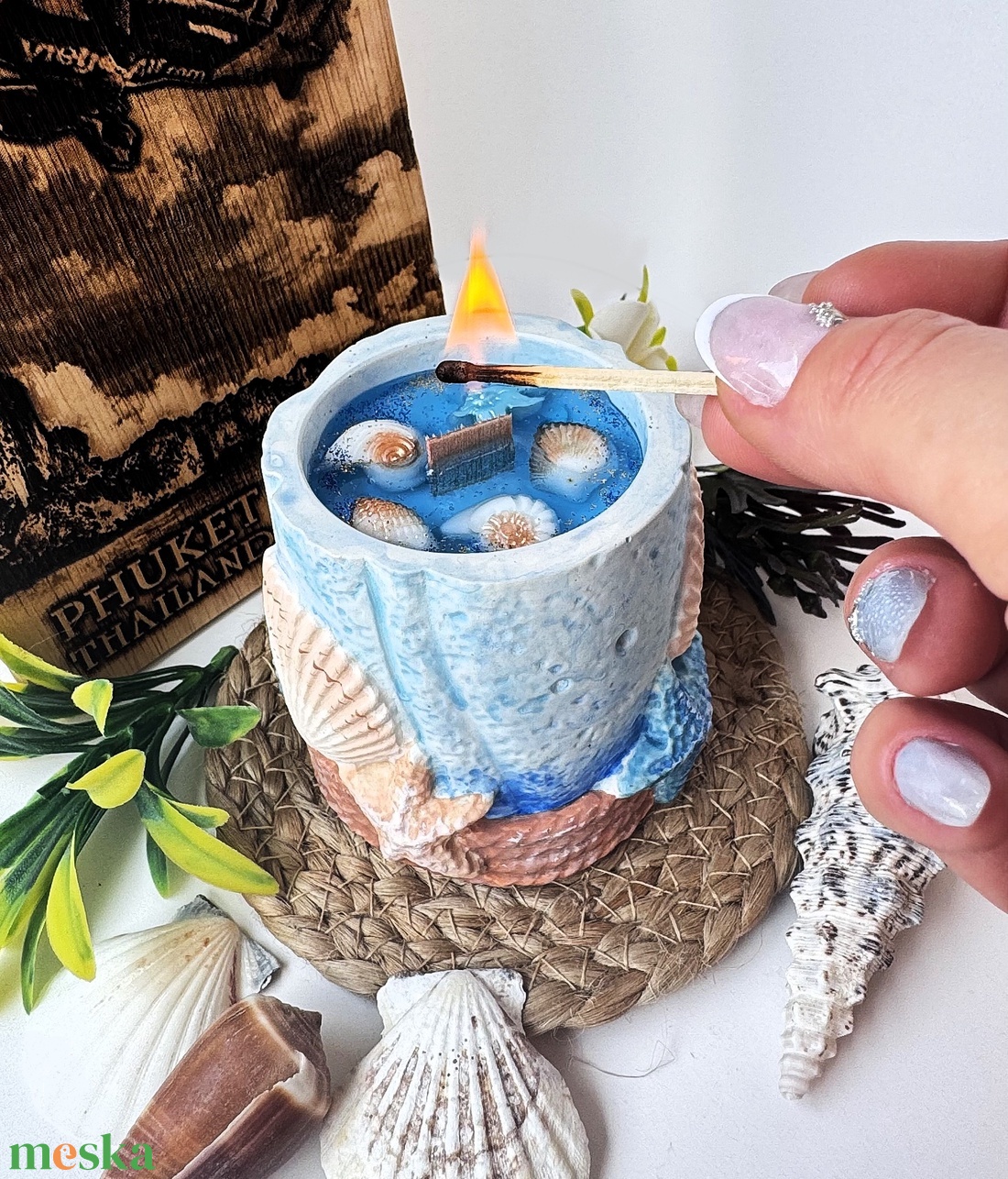 CandlAir Gift of Ocean szójaviasz illatgyertya egyedi tégelyben - otthon & életmód - gyertya, illat, aroma - gyertya - Meska.hu