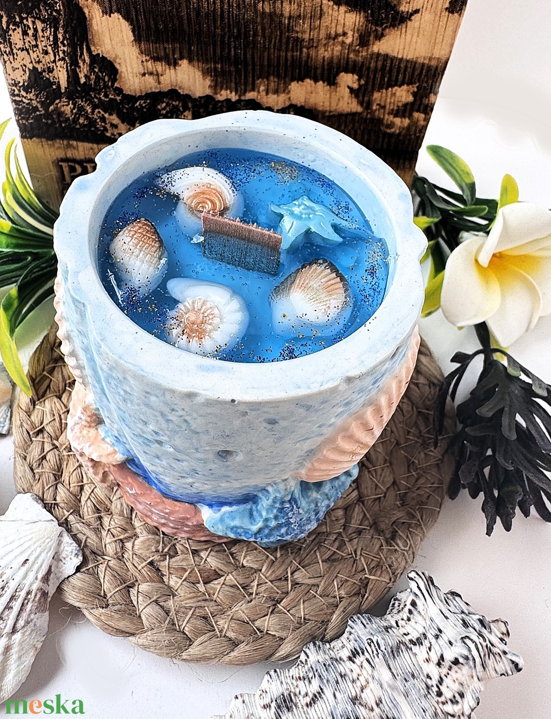 CandlAir Gift of Ocean szójaviasz illatgyertya egyedi tégelyben - otthon & életmód - gyertya, illat, aroma - gyertya - Meska.hu