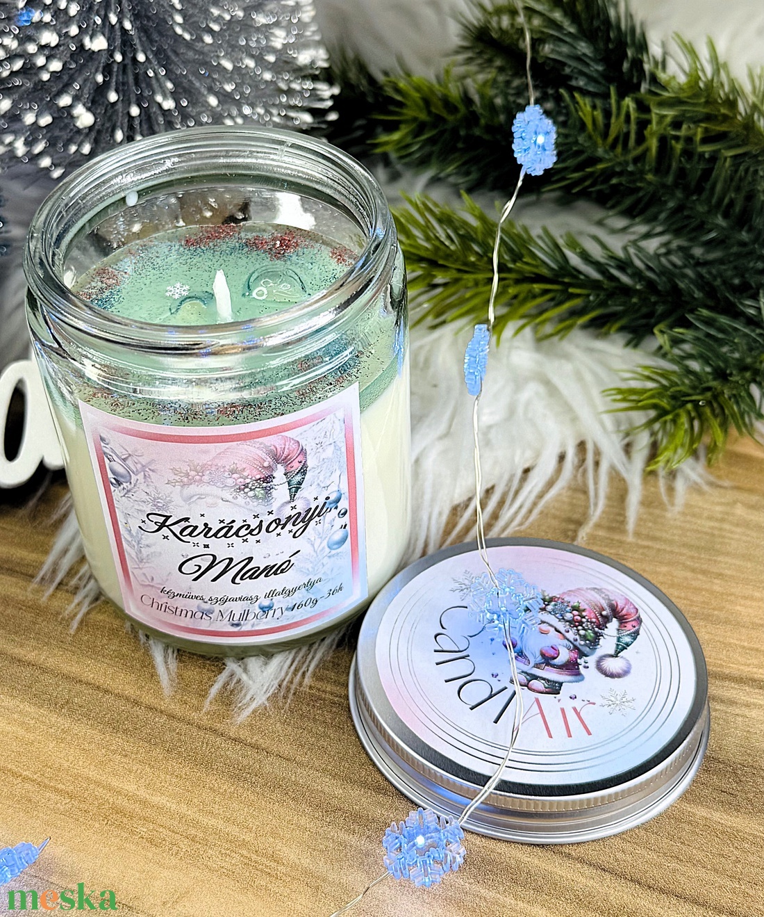 CandlAir Karácsonyi Manó üvegtégelyes szójaviasz illatgyertya - otthon & életmód - gyertya, illat, aroma - gyertya - Meska.hu