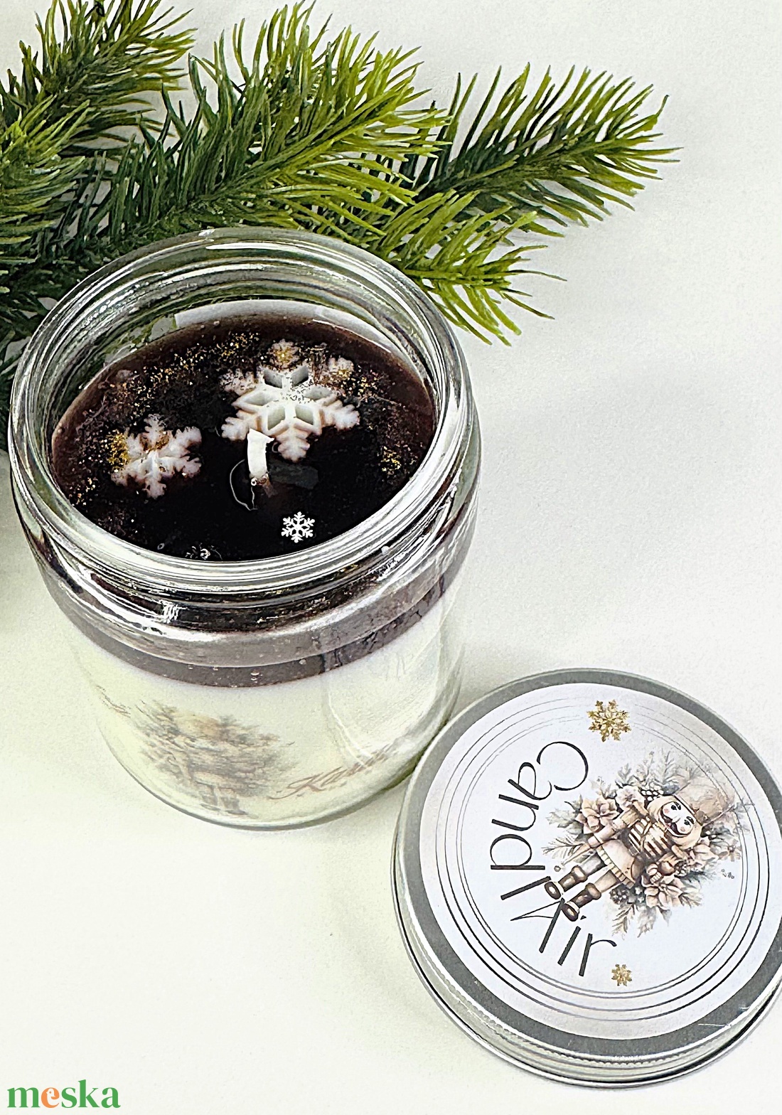 CandlAir Karácsonyi Diótörő üvegtégelyes szójaviasz illatgyertya - otthon & életmód - gyertya, illat, aroma - gyertya - Meska.hu