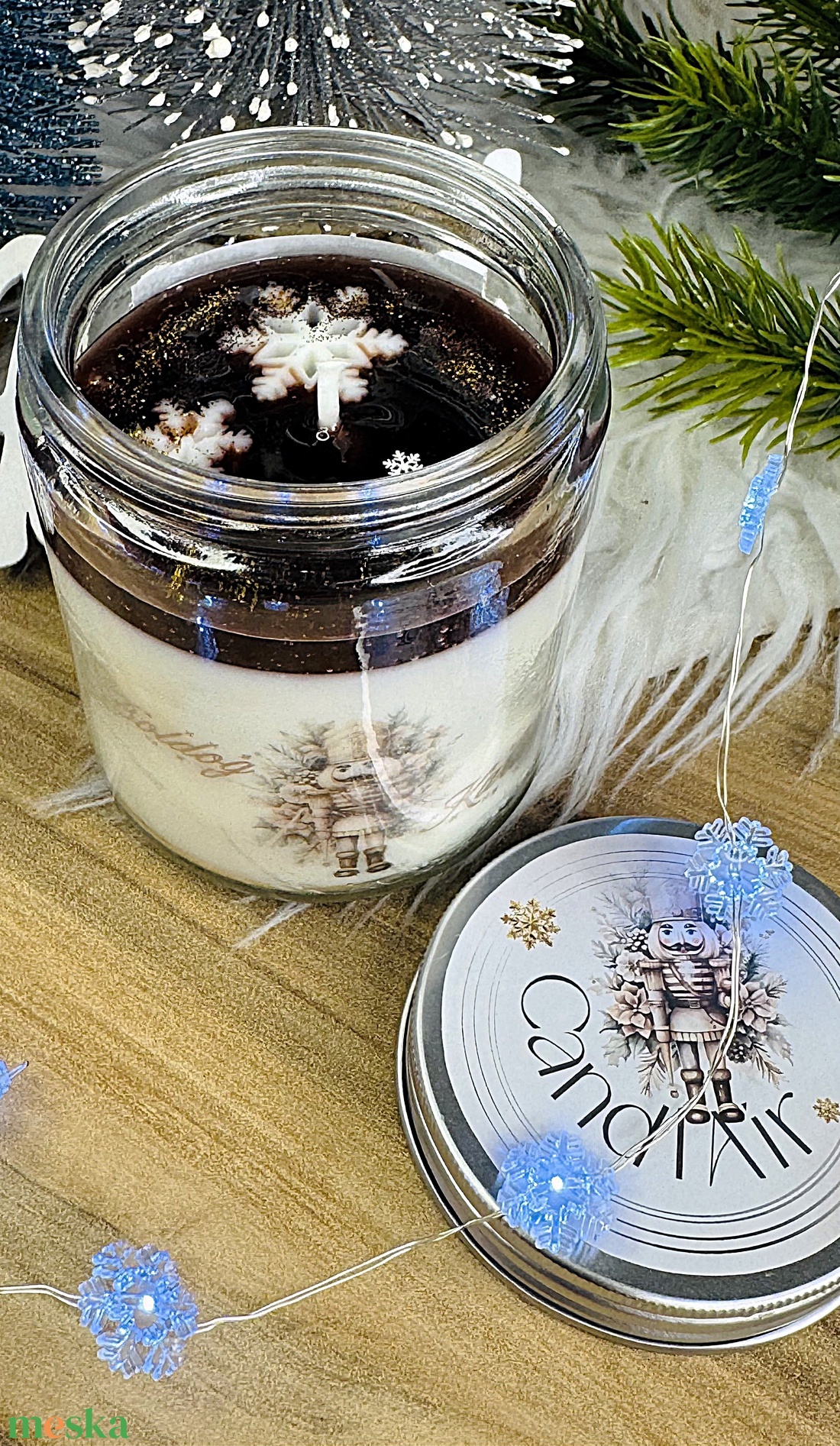 CandlAir Karácsonyi Diótörő üvegtégelyes szójaviasz illatgyertya - otthon & életmód - gyertya, illat, aroma - gyertya - Meska.hu