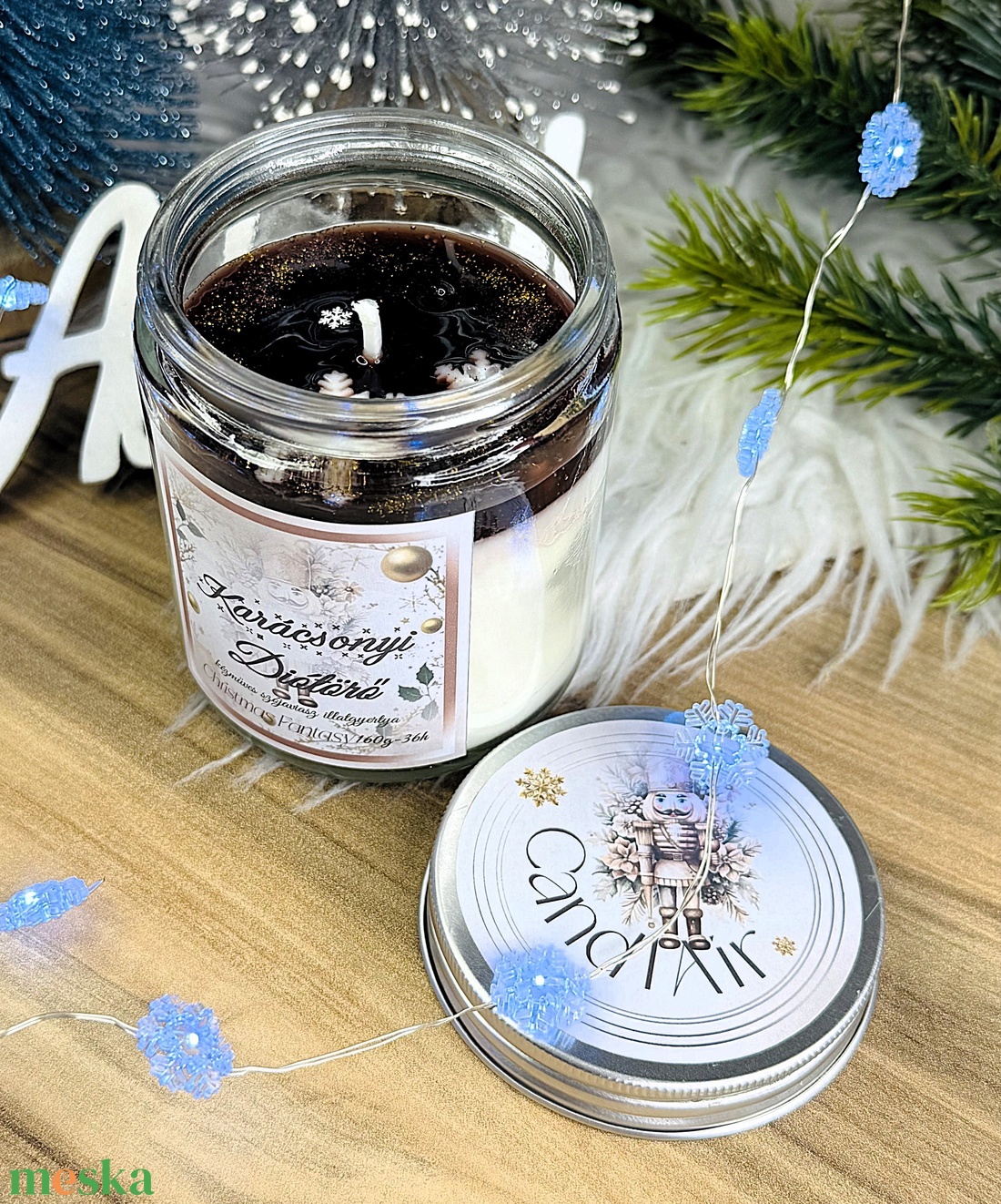 CandlAir Karácsonyi Diótörő üvegtégelyes szójaviasz illatgyertya - otthon & életmód - gyertya, illat, aroma - gyertya - Meska.hu