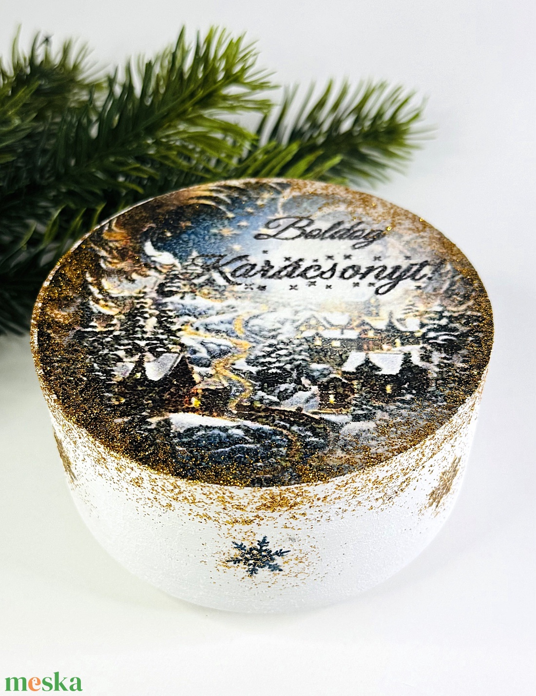 CandlAir Arany Karácsony szójaviasz illatgyertya kerámiatégelyben - otthon & életmód - gyertya, illat, aroma - gyertya - Meska.hu