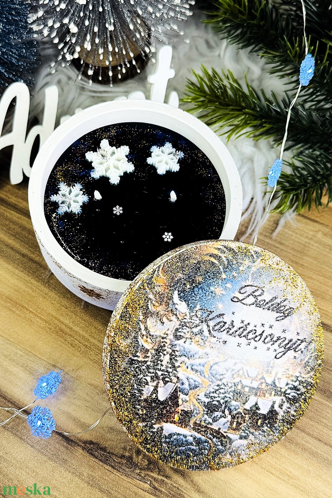 CandlAir Arany Karácsony szójaviasz illatgyertya kerámiatégelyben - otthon & életmód - gyertya, illat, aroma - gyertya - Meska.hu