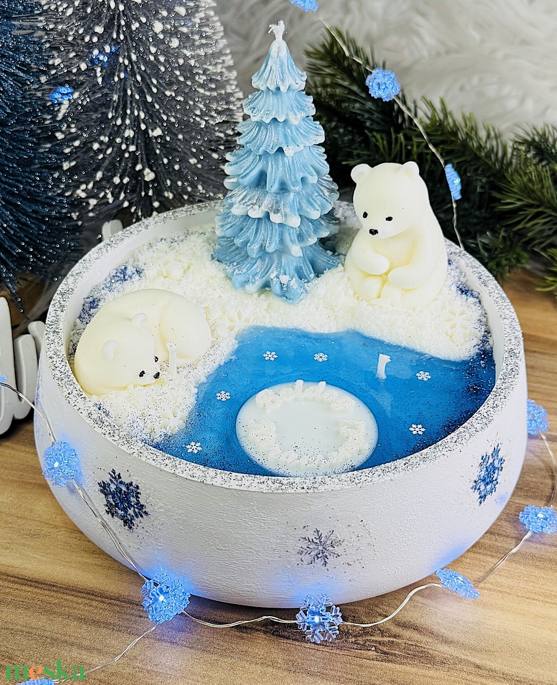 CandlAir Havas Karácsony szójaviasz illatgyertya kerámiatálban - otthon & életmód - gyertya, illat, aroma - gyertya - Meska.hu