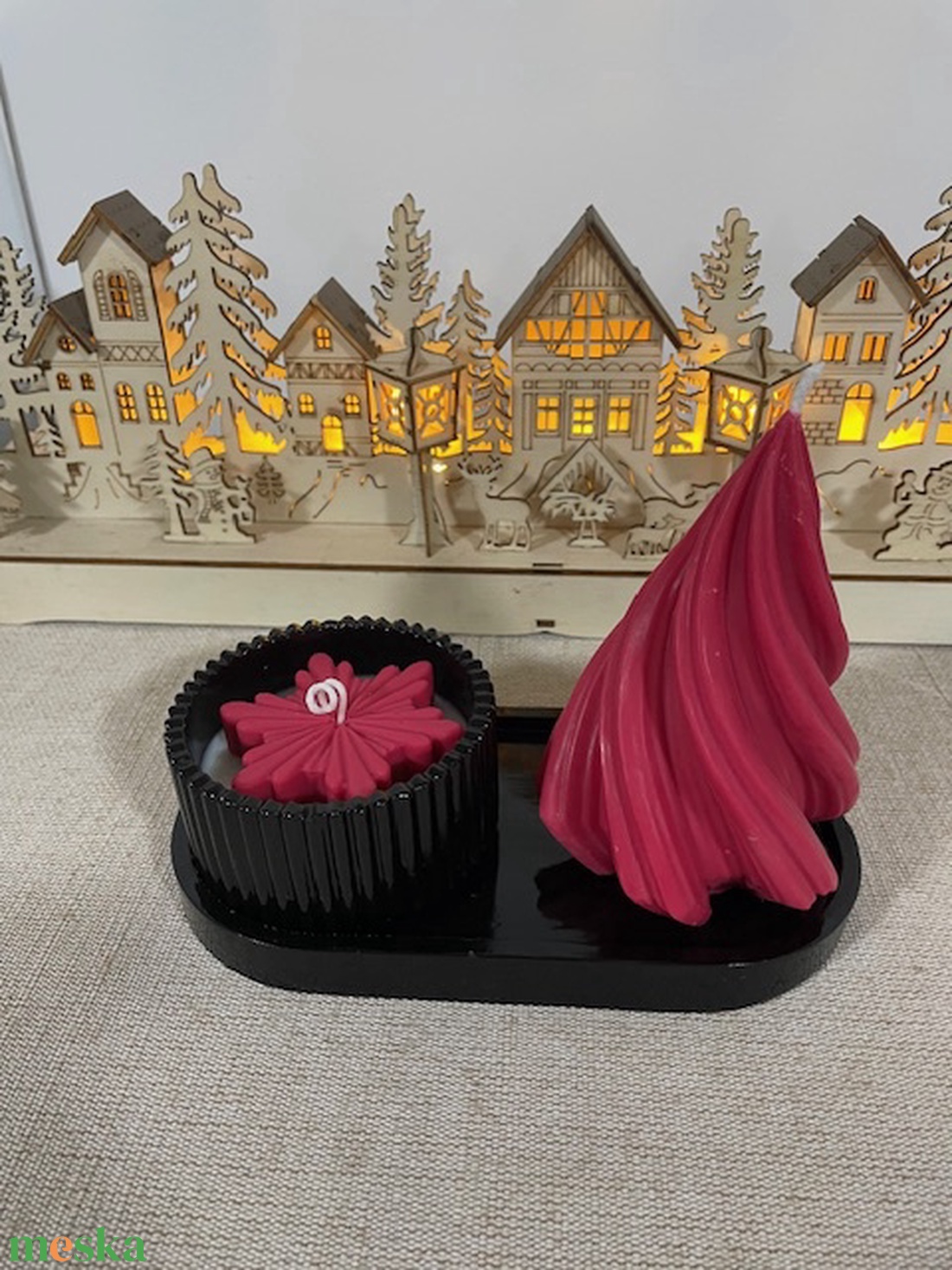 karácsonyi asztali dísz - karácsony - karácsonyi lakásdekoráció - karácsonyi illatgyertya, mécses - Meska.hu