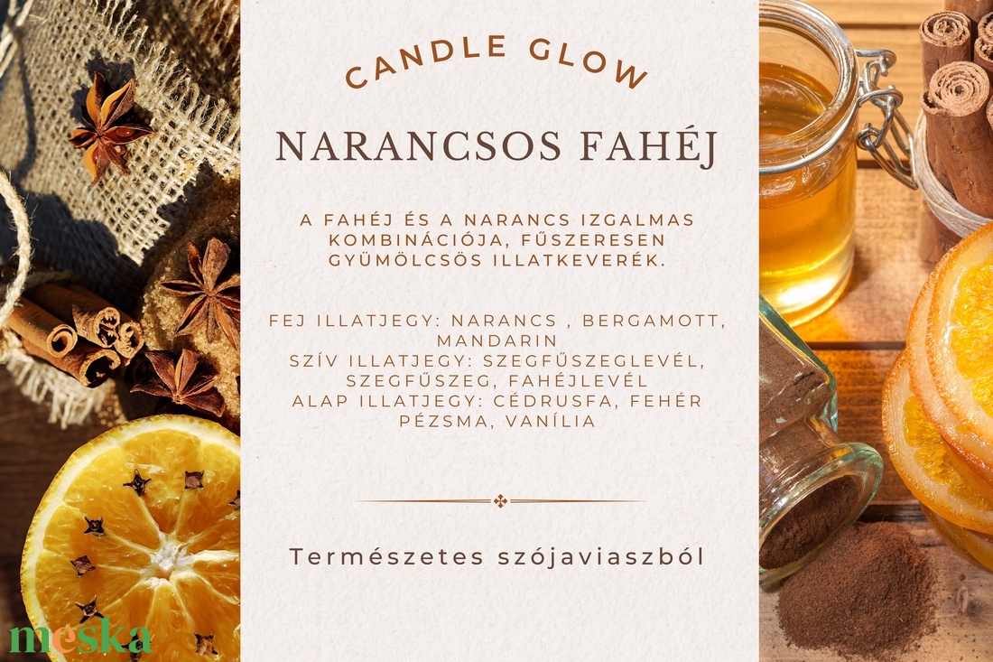 Narancsos fahéj illatviasz szójaviaszból karácsonyi kiadás 100g - otthon & életmód - gyertya, illat, aroma - illatviasz - Meska.hu