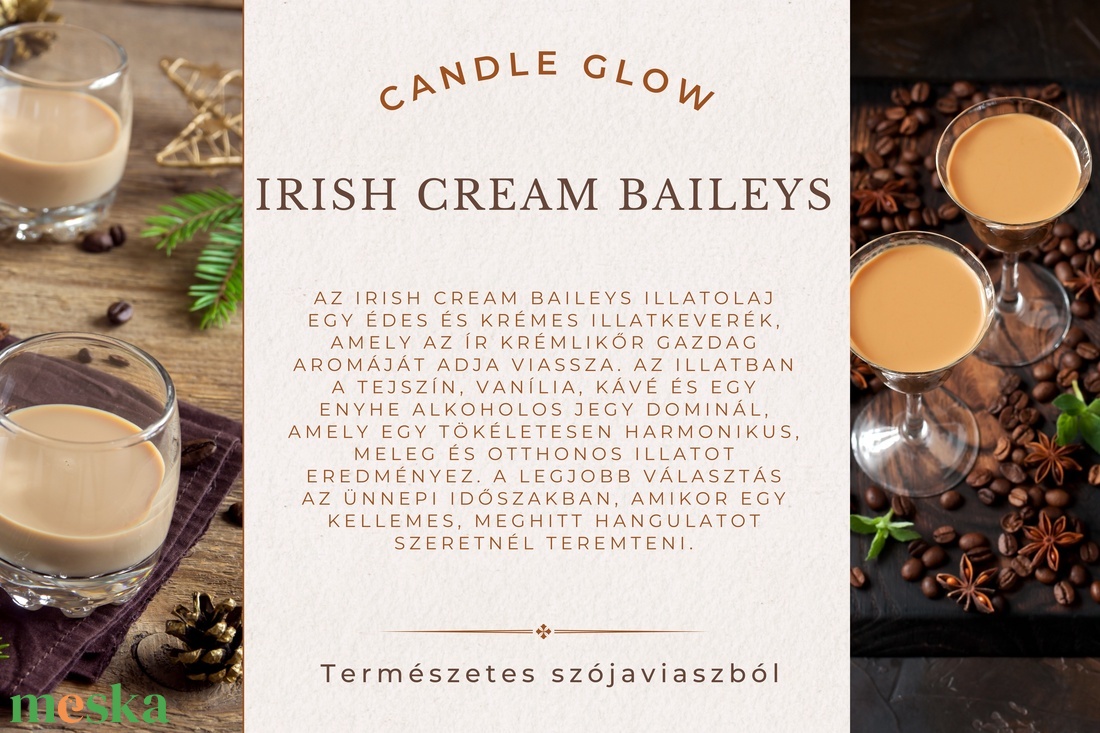 Irish cream Baileys ír krémlikőr illatviasz szójaviaszból karácsonyi kiadás 100g - otthon & életmód - gyertya, illat, aroma - illatviasz - Meska.hu Irish cream Baileys ír krémlikőr illatviasz szójaviaszból karácsonyi kiadás 100g - otthon & életmód - gyertya, illat, aroma - illatviasz - Meska.hu