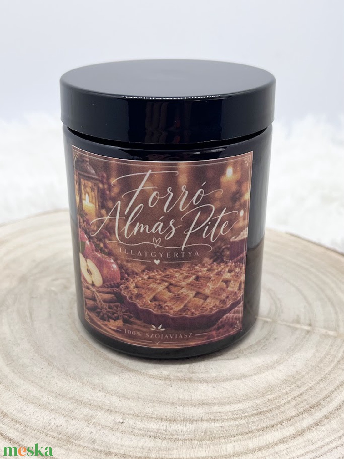 Forró almás pite illatgyertya - otthon & életmód - gyertya, illat, aroma - gyertya - Meska.hu