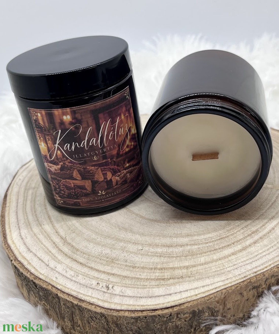 Kandallótűz illatgyertya - otthon & életmód - gyertya, illat, aroma - gyertya - Meska.hu