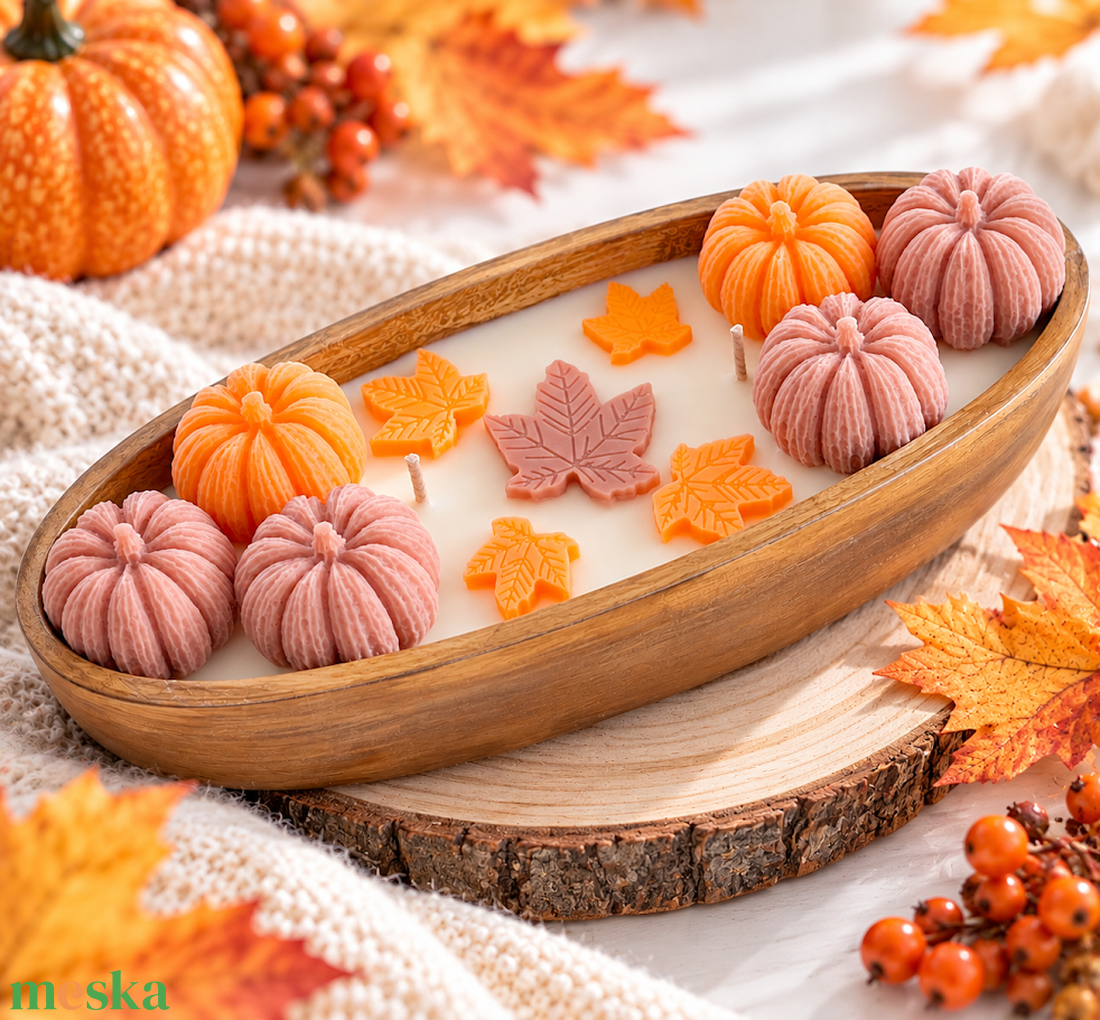 PUMKIN SPICE gyertya tál - otthon & életmód - gyertya, illat, aroma - gyertya - Meska.hu