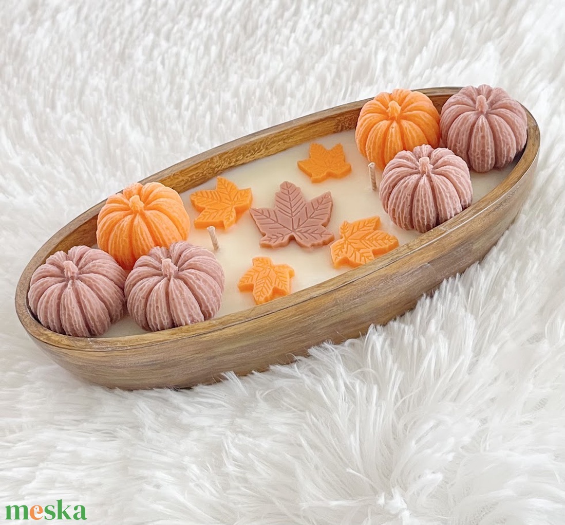 PUMKIN SPICE gyertya tál - otthon & életmód - gyertya, illat, aroma - gyertya - Meska.hu
