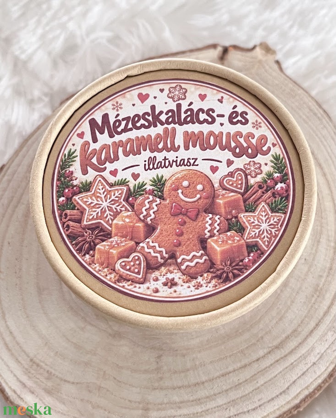 Mézeskalács- és karamell mousse illatviasz - karácsony - karácsonyi lakásdekoráció - karácsonyi illatgyertya, mécses - Meska.hu