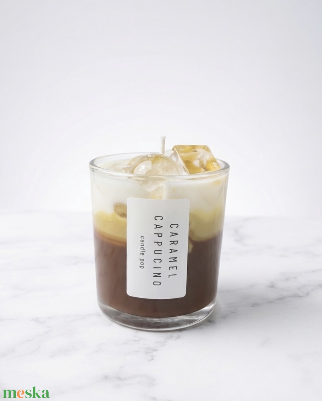 Caramel Cappuccino kávéillatú szójaviasz gyertya (Kézműves jegeskávé gyertya) - otthon & életmód - gyertya, illat, aroma - gyertya - Meska.hu