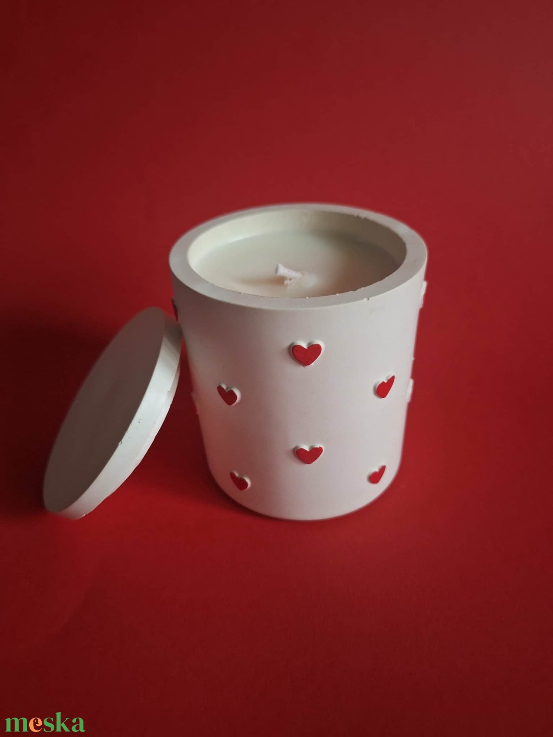 Illatgyertya kerámia tégelyben - karácsony - karácsonyi lakásdekoráció - karácsonyi illatgyertya, mécses - Meska.hu