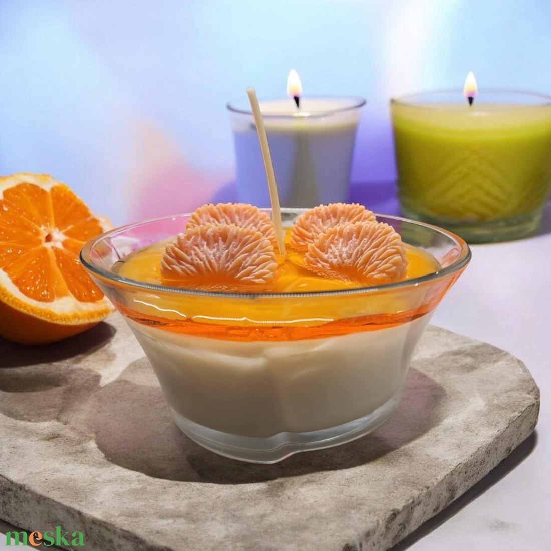 Mandarinos sajttorta  - otthon & életmód - gyertya, illat, aroma - gyertya - Meska.hu