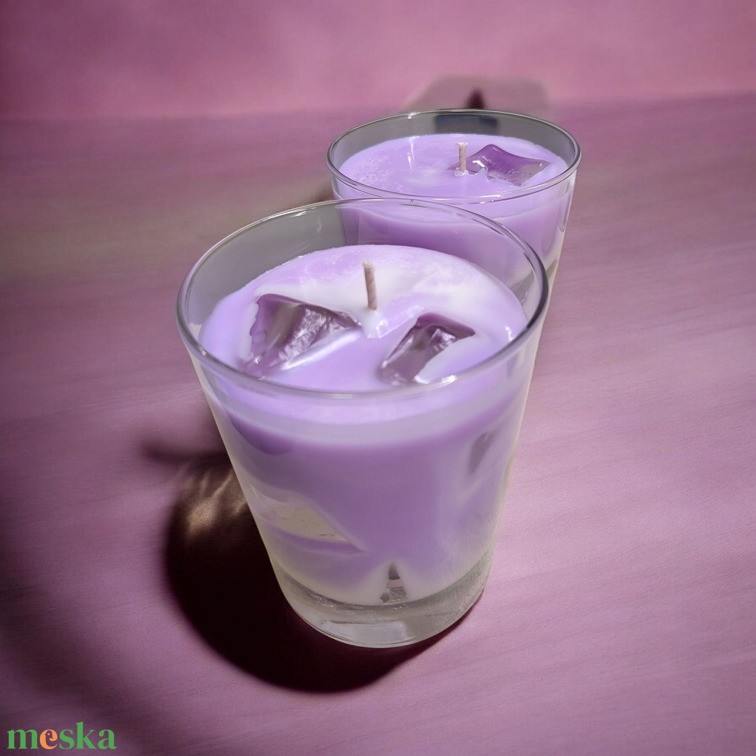 Levendula latte szójaviasz gyertya - otthon & életmód - gyertya, illat, aroma - gyertya - Meska.hu