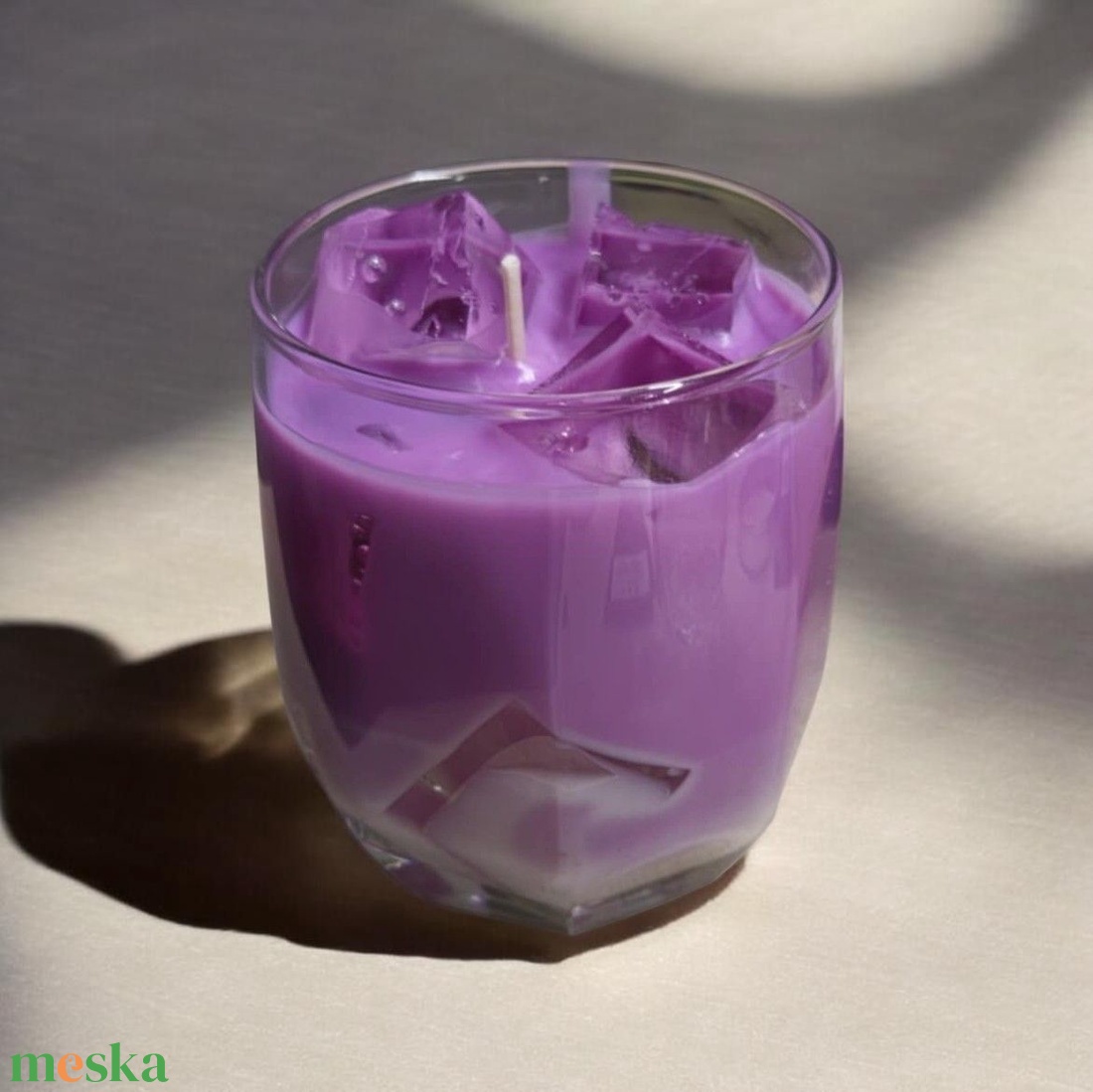 Levendula latte szójaviasz gyertya - otthon & életmód - gyertya, illat, aroma - gyertya - Meska.hu