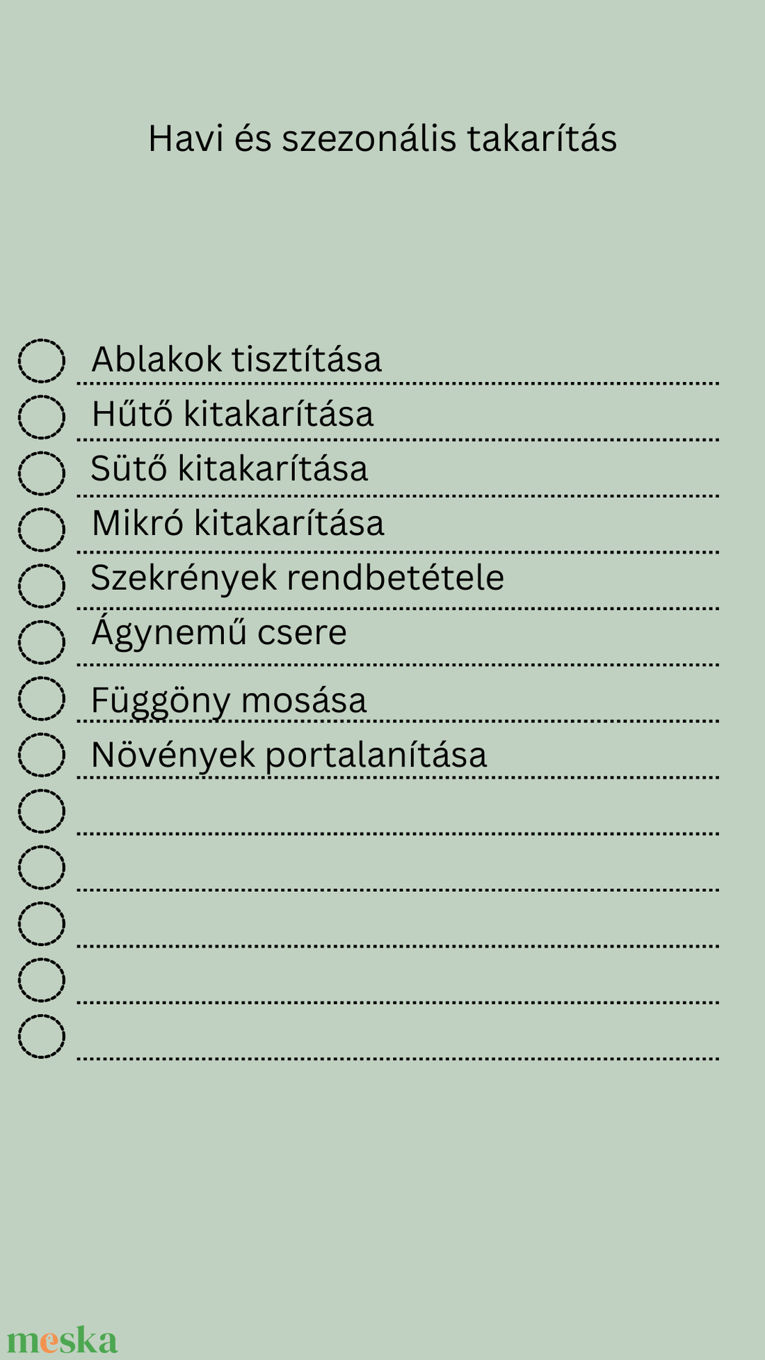 Takarítási lista - szépségápolás - mosás & takarítás - Meska.hu