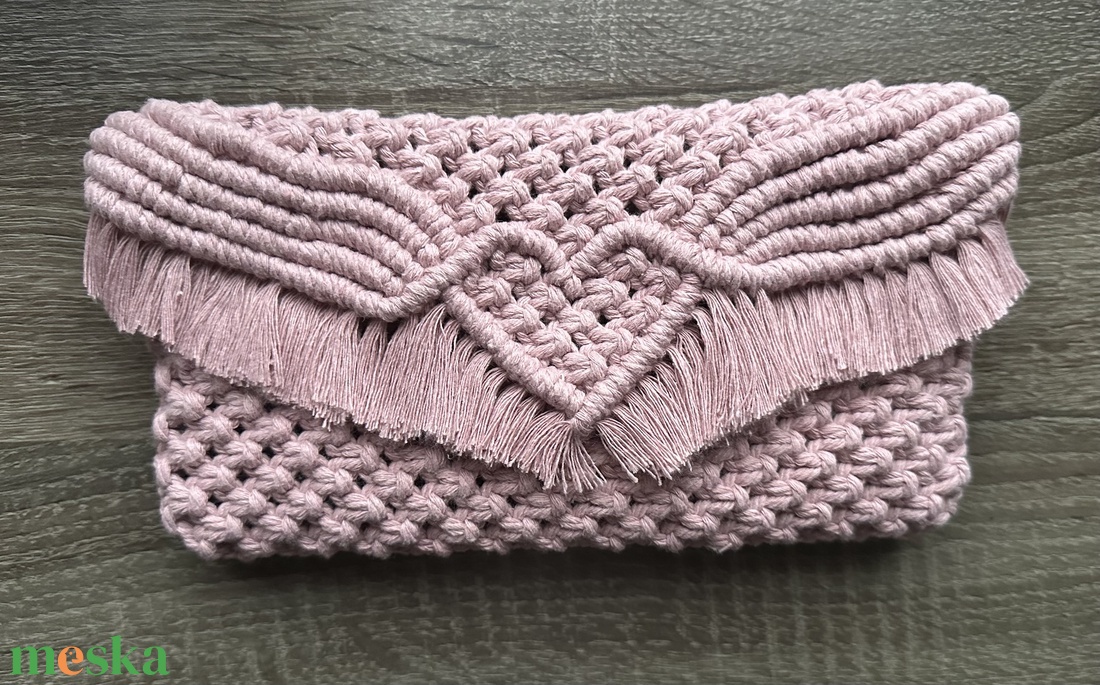 Makramé borítéktáska  - táska & tok - kézitáska & válltáska - kézitáska - Meska.hu