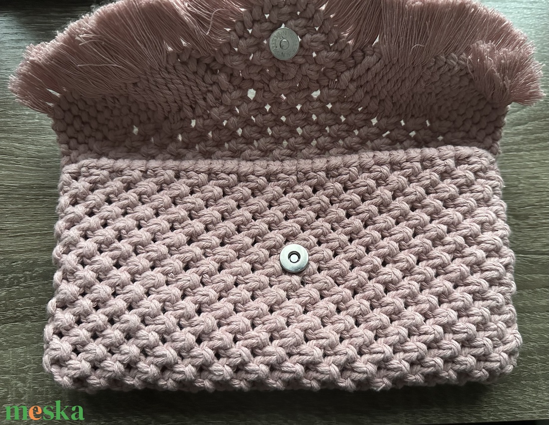 Makramé borítéktáska  - táska & tok - kézitáska & válltáska - kézitáska - Meska.hu