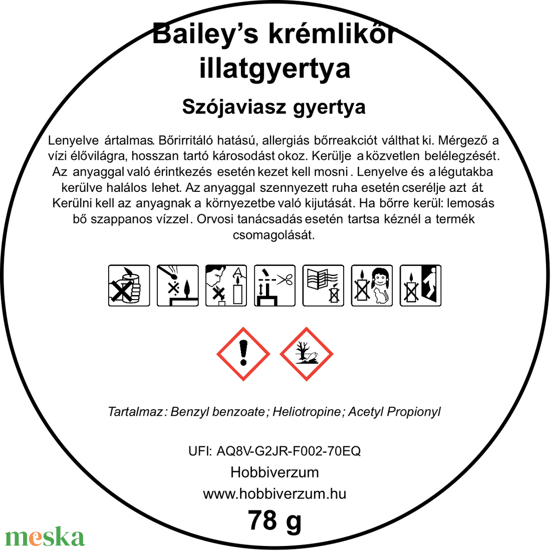 Baileys illatgyertya - otthon & életmód - gyertya, illat, aroma - gyertya - Meska.hu