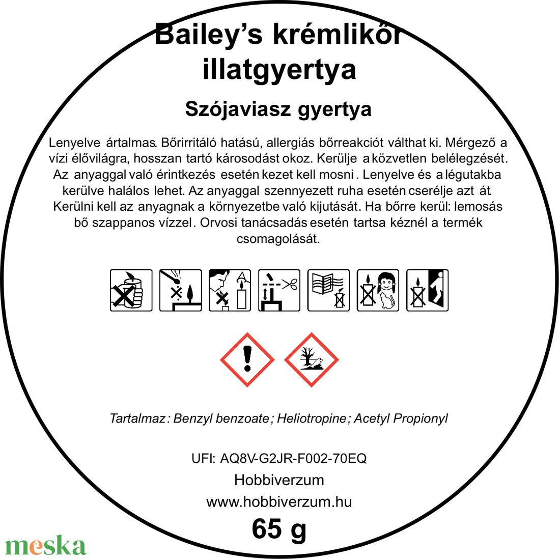 Baileys illatgyertya - otthon & életmód - gyertya, illat, aroma - gyertya - Meska.hu