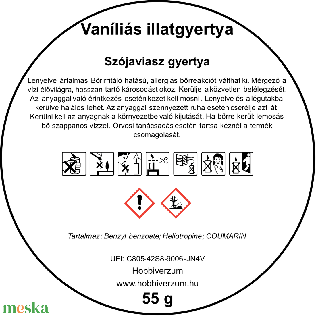 Vaníliás illatgyertya - otthon & életmód - gyertya, illat, aroma - gyertya - Meska.hu
