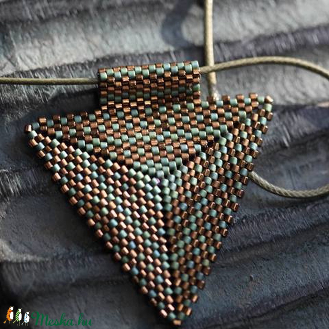 Zöld-arany háromszög nyaklánc -  - Meska.hu