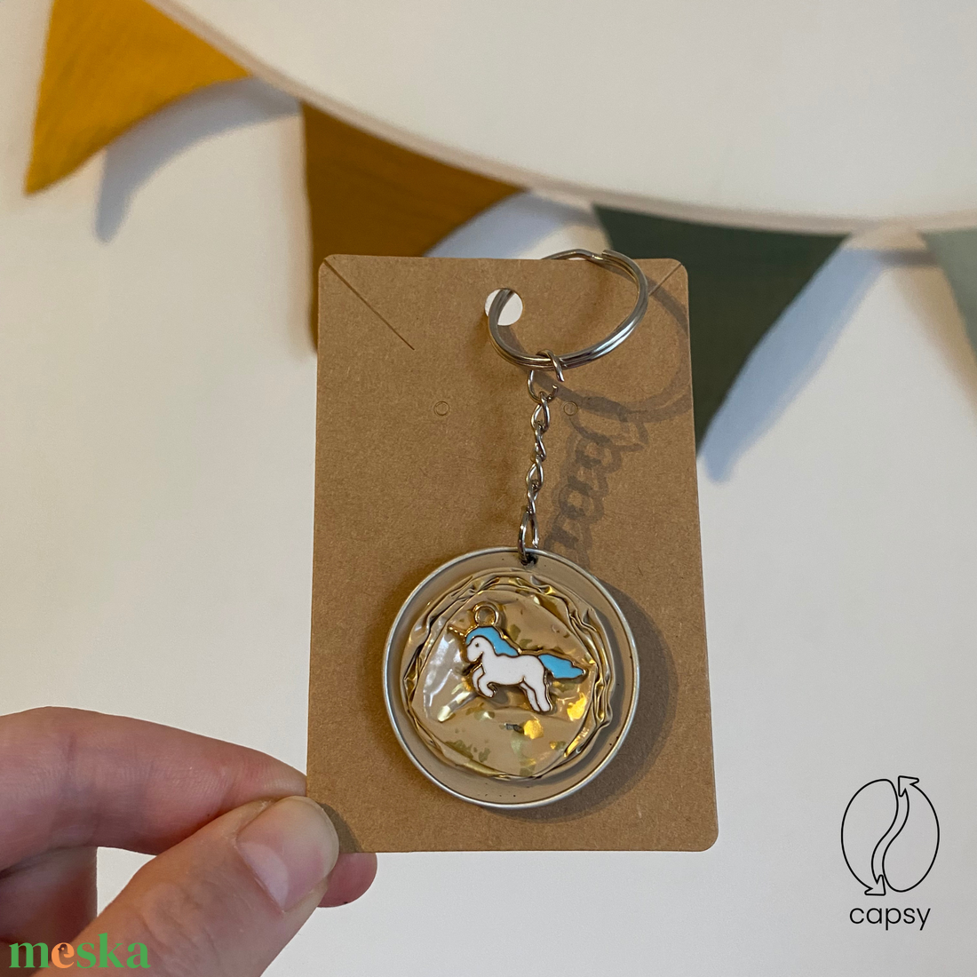 Unikornis kávékapszula kulcstartó - táska & tok - kulcstartó & táskadísz - kulcstartó - Meska.hu