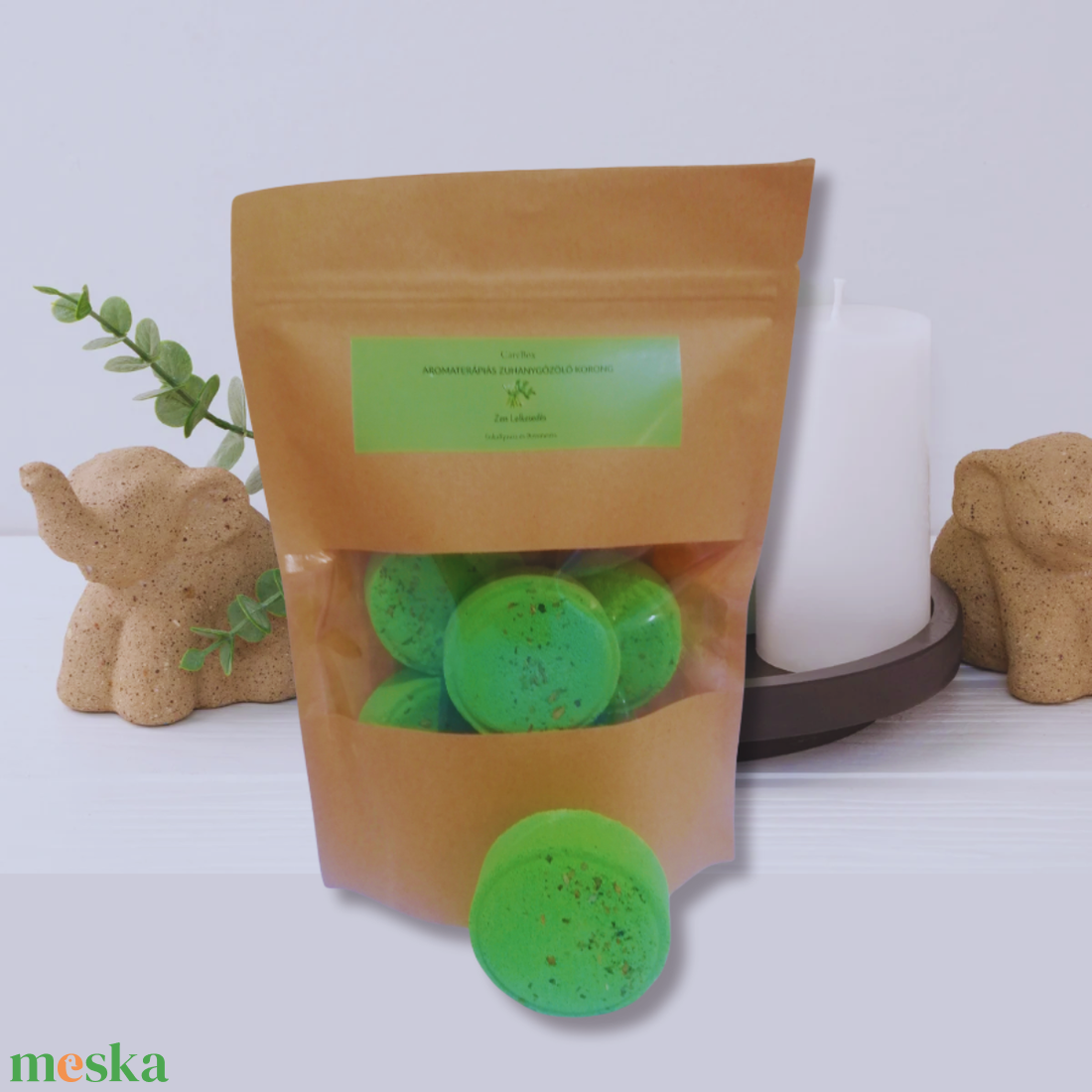 Zuhanygőzölő korong, Zen Lelkesedés  aromaterápiás, illóolaj tartalmú korongok- ajándéknak is tökéletes  - szépségápolás - szappan & fürdés - fürdősó, fürdőgolyó, habfürdő - Meska.hu