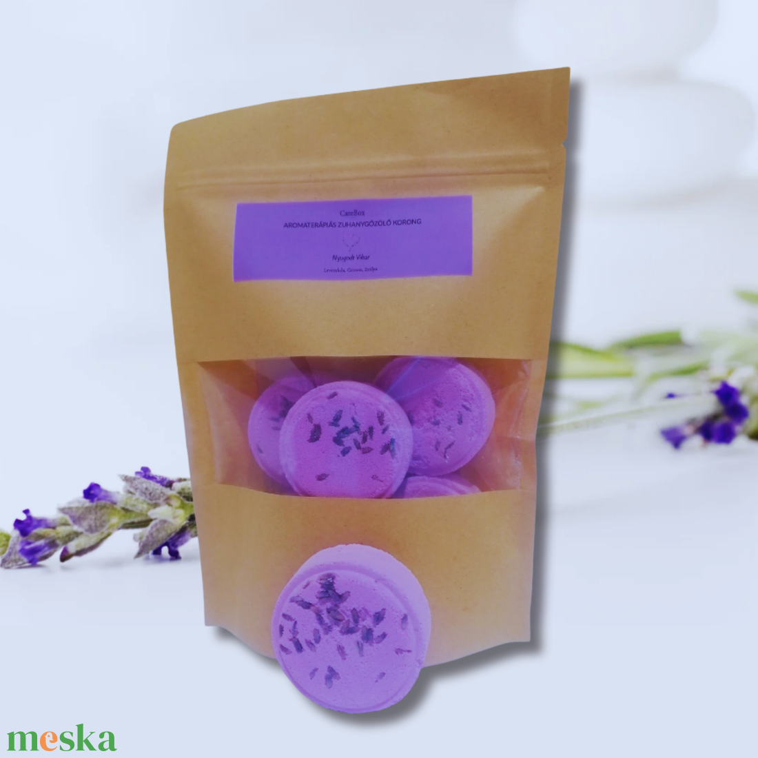 Zuhanygőzölő korong, Nyugodt Vihar  aromaterápiás, illóolaj tartalmú korongok- ajándéknak is tökéletes  - szépségápolás - szappan & fürdés - fürdősó, fürdőgolyó, habfürdő - Meska.hu