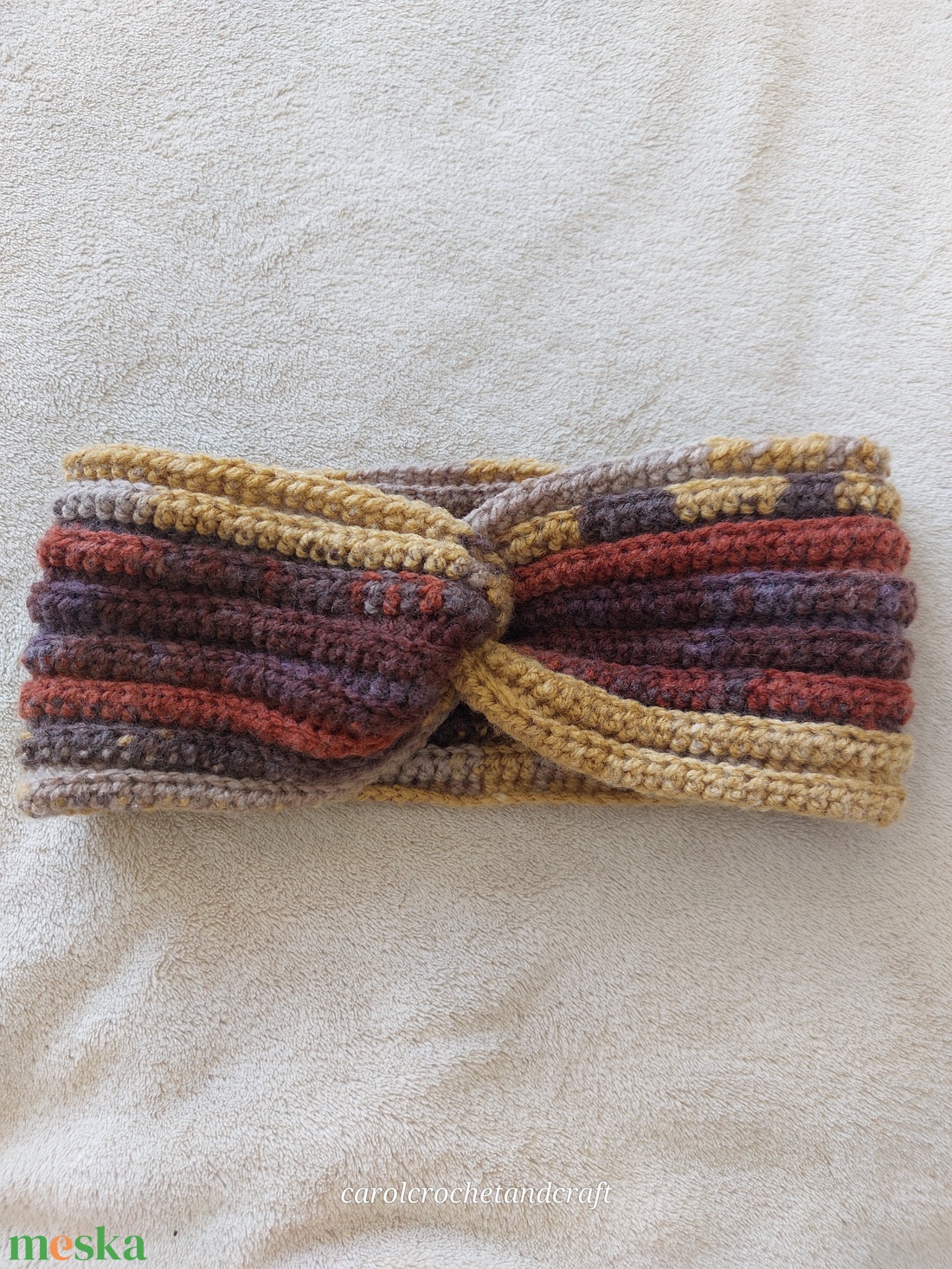 Horgolt fejpánt, fülmelegítő - ruha & divat - sál, sapka, kendő - fejpánt - Meska.hu