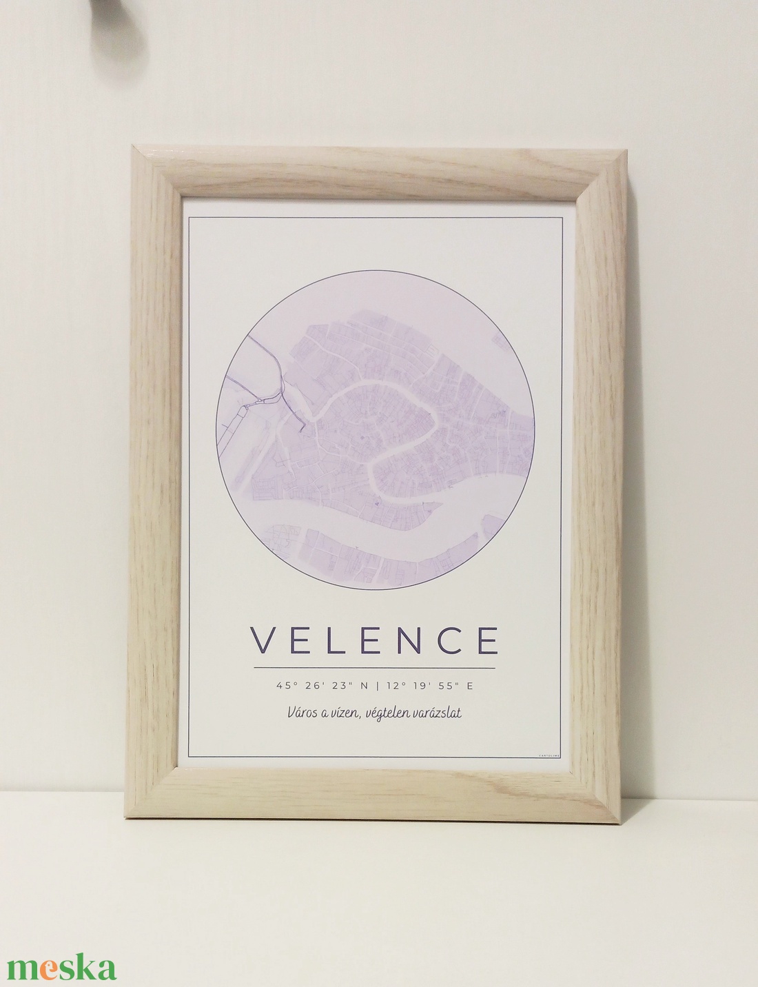 Velence várostérkép falikép választható színben - otthon & életmód - dekoráció - kép & falikép - poszter - Meska.hu