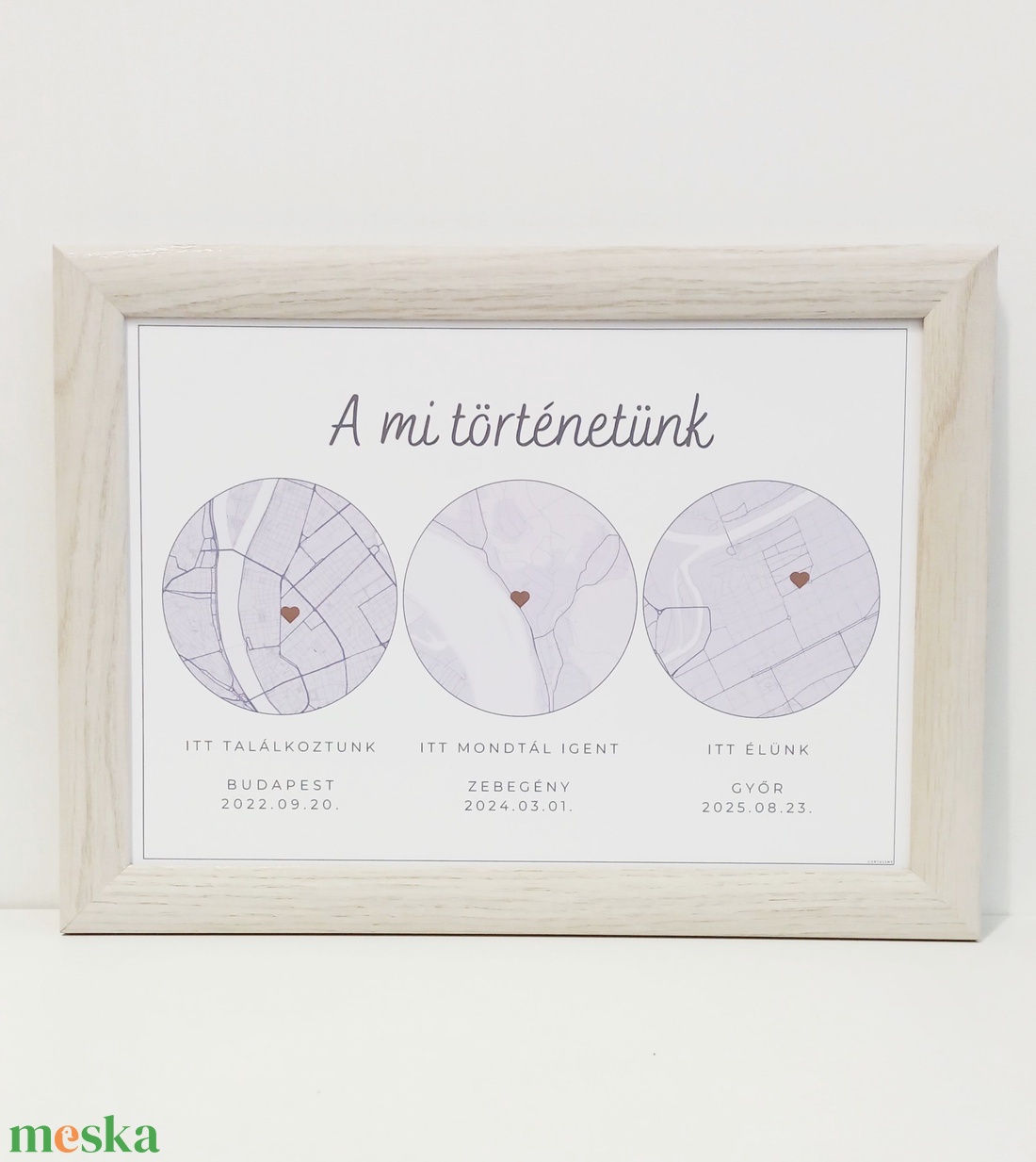 A mi történetünk egyedi 3 részes falikép választható színben � Valentin napi ajándék - otthon & életmód - dekoráció - fali és függő dekoráció - térkép - Meska.hu