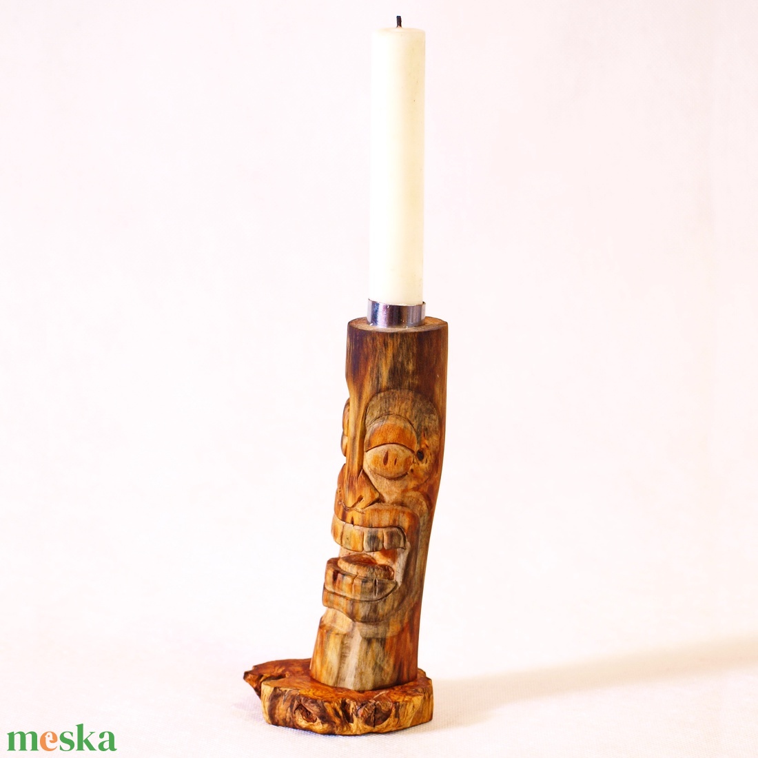Halloween TIKI - faragott gyertyatartó - otthon & életmód - dekoráció - halloween - halloweeni dekoráció - Meska.hu