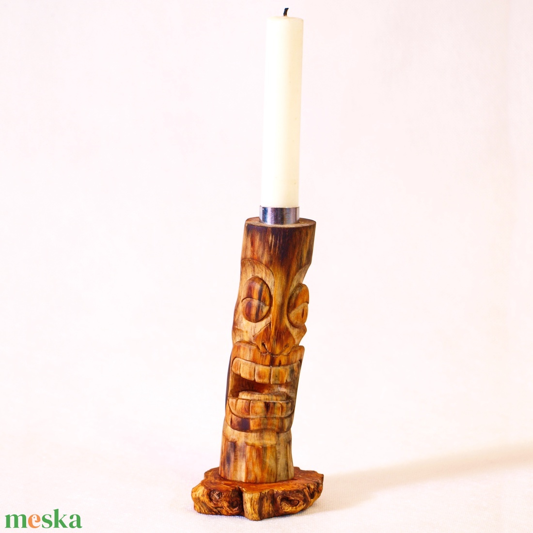 Halloween TIKI - faragott gyertyatartó - otthon & életmód - dekoráció - halloween - halloweeni dekoráció - Meska.hu