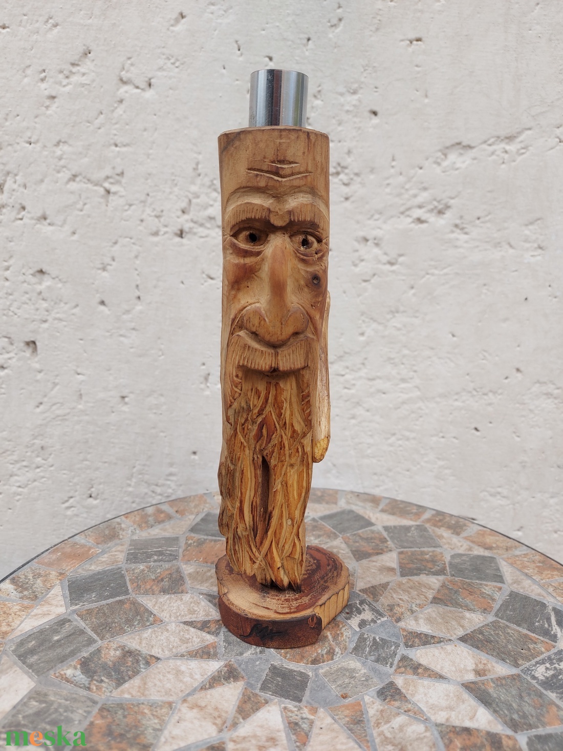 Rusztikus faragott gyertyatartó - otthon & életmód - gyertya, illat, aroma - gyertyatartó - Meska.hu