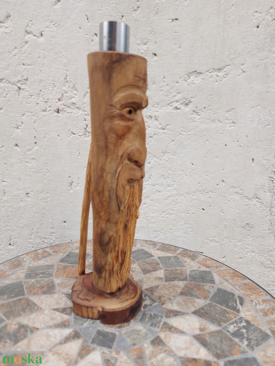 Rusztikus faragott gyertyatartó - otthon & életmód - gyertya, illat, aroma - gyertyatartó - Meska.hu