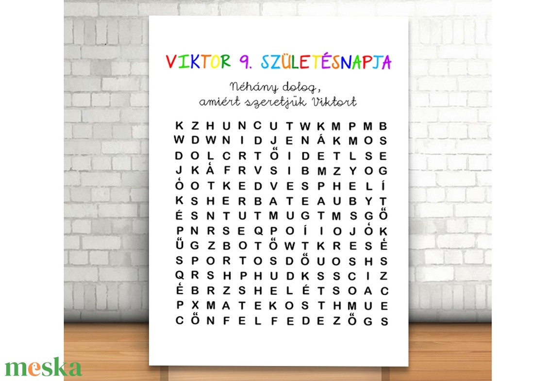Szókereső Születésnapi Kép, Kreatív Születésnapi Ajándék, Játékos Szülinapi Lap, Személyre szabott Szülinapi Ajándék - művészet - grafika & illusztráció - digitális - Meska.hu