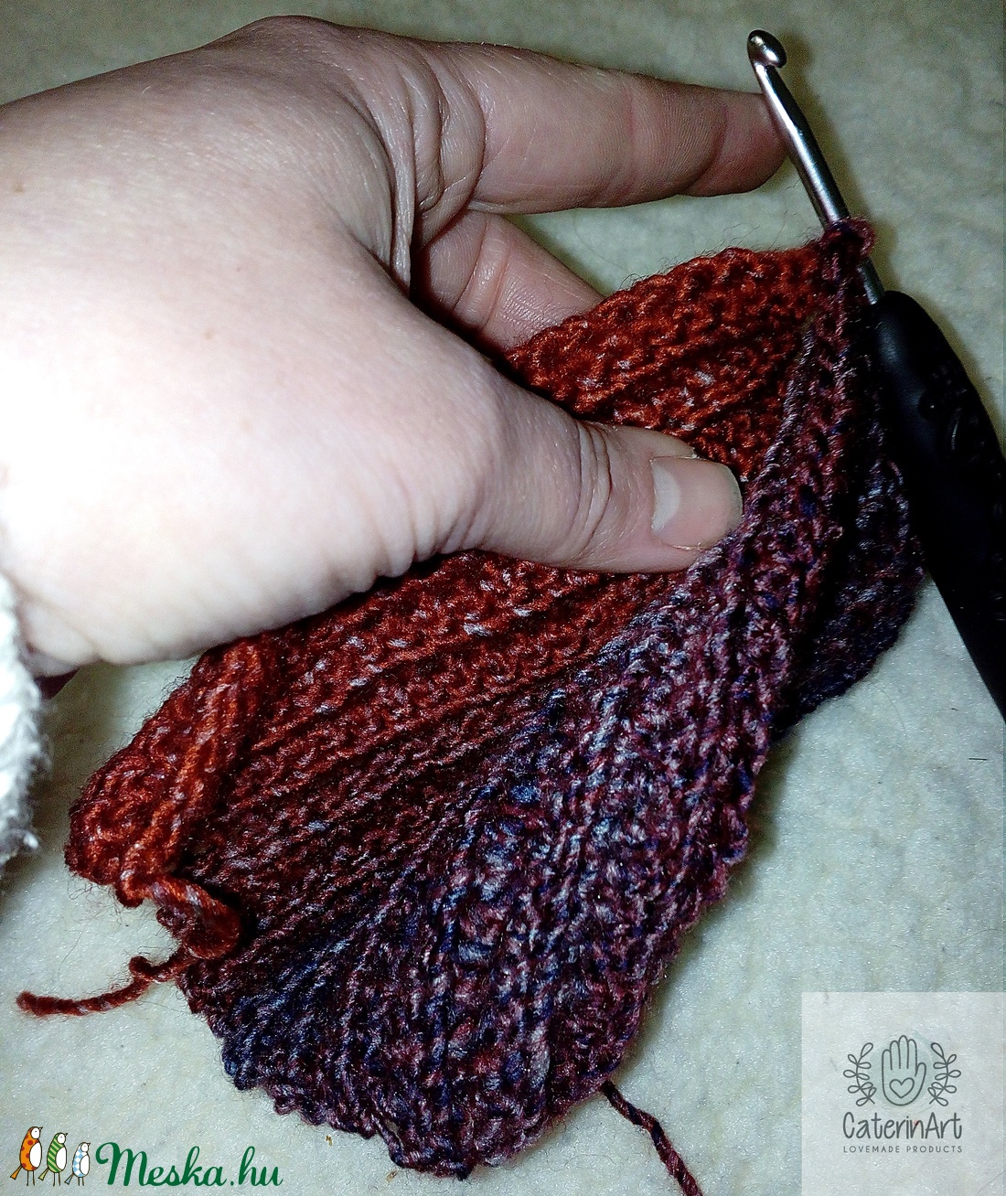 'Mona' horgolt egyujjas kesztyű MINTALEÍRÁS - diy (csináld magad) - szabásminta, útmutató - Meska.hu