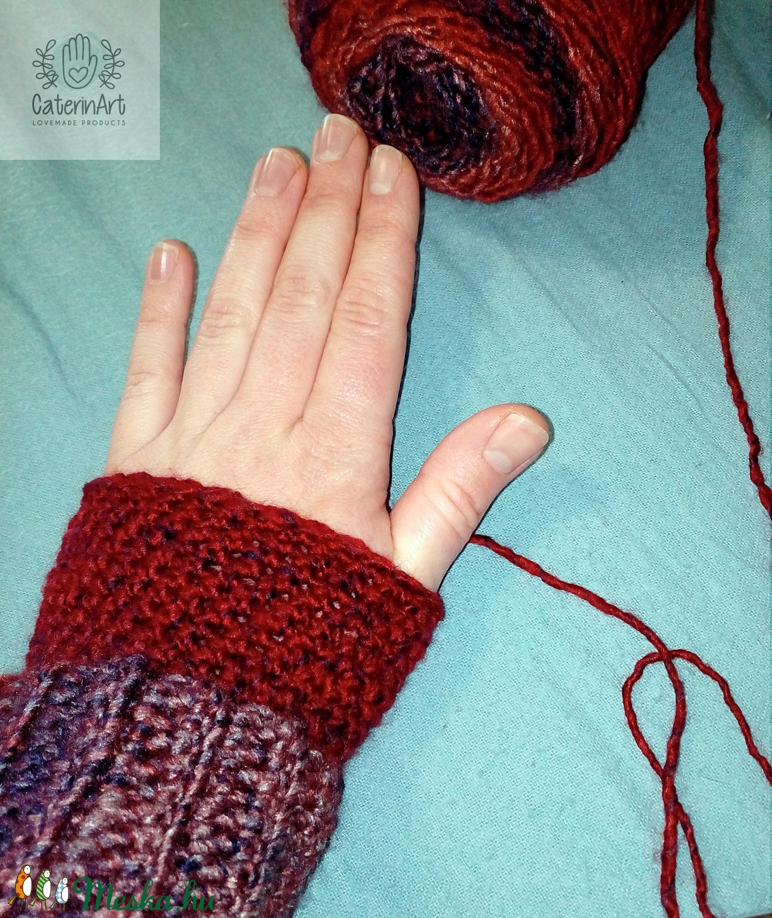 'Mona' horgolt egyujjas kesztyű MINTALEÍRÁS - diy (csináld magad) - szabásminta, útmutató - Meska.hu