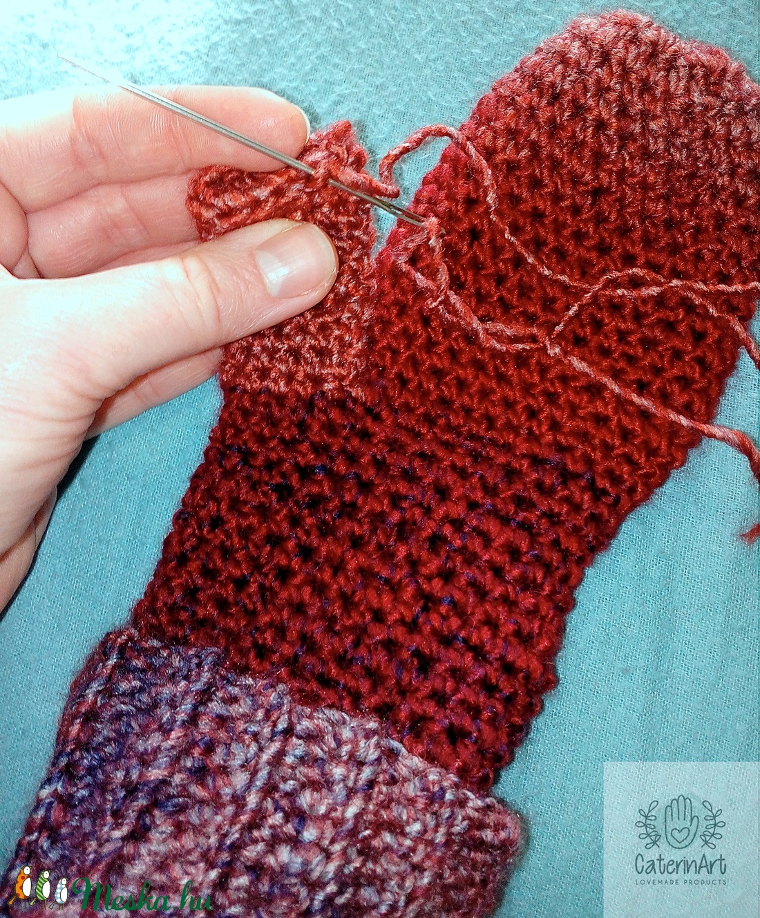 'Mona' horgolt egyujjas kesztyű MINTALEÍRÁS - diy (csináld magad) - szabásminta, útmutató - Meska.hu
