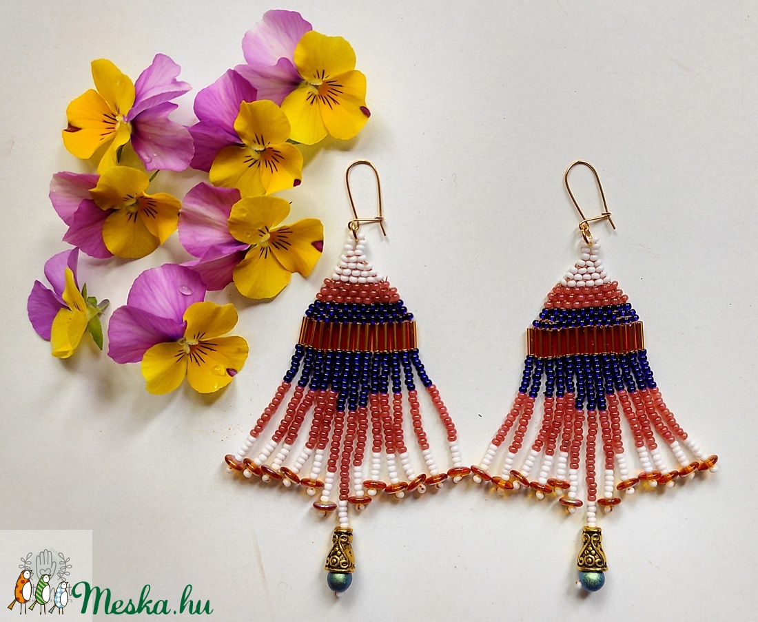 'Bangkok' gyöngy fülbevaló - ékszer - fülbevaló - lógó fülbevaló - Meska.hu