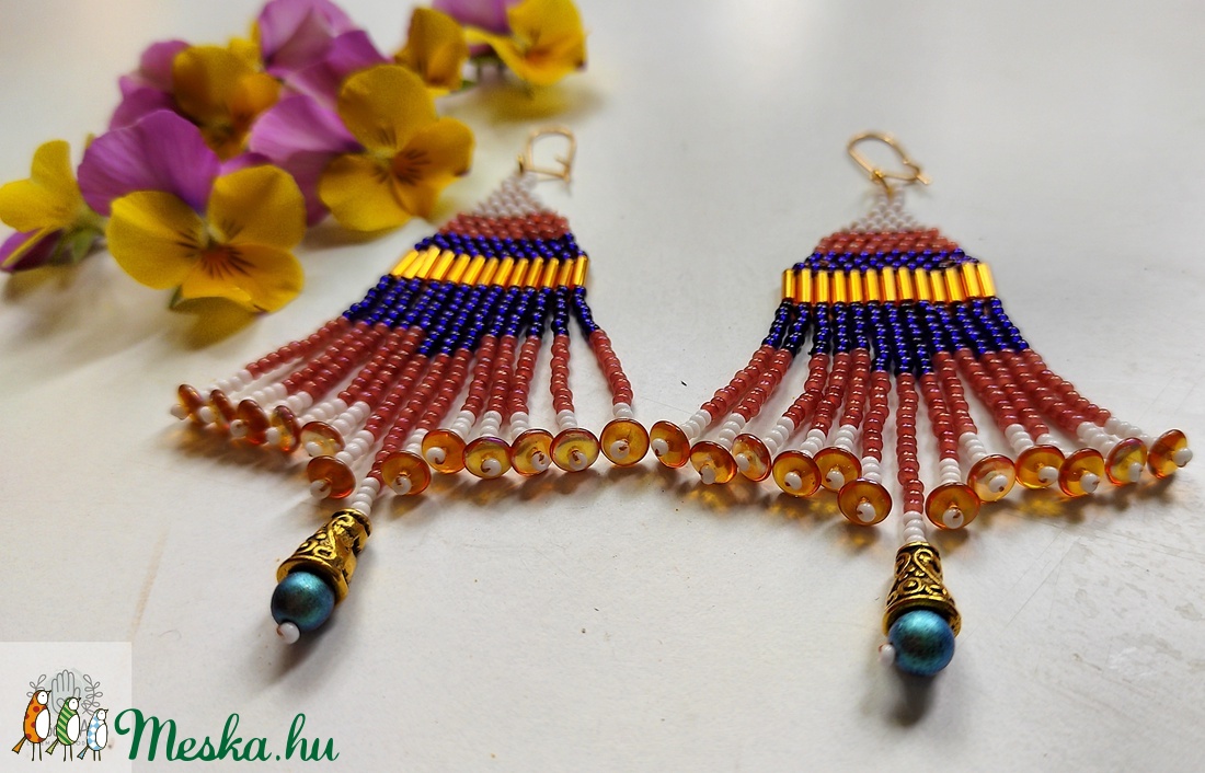 'Bangkok' gyöngy fülbevaló - ékszer - fülbevaló - lógó fülbevaló - Meska.hu