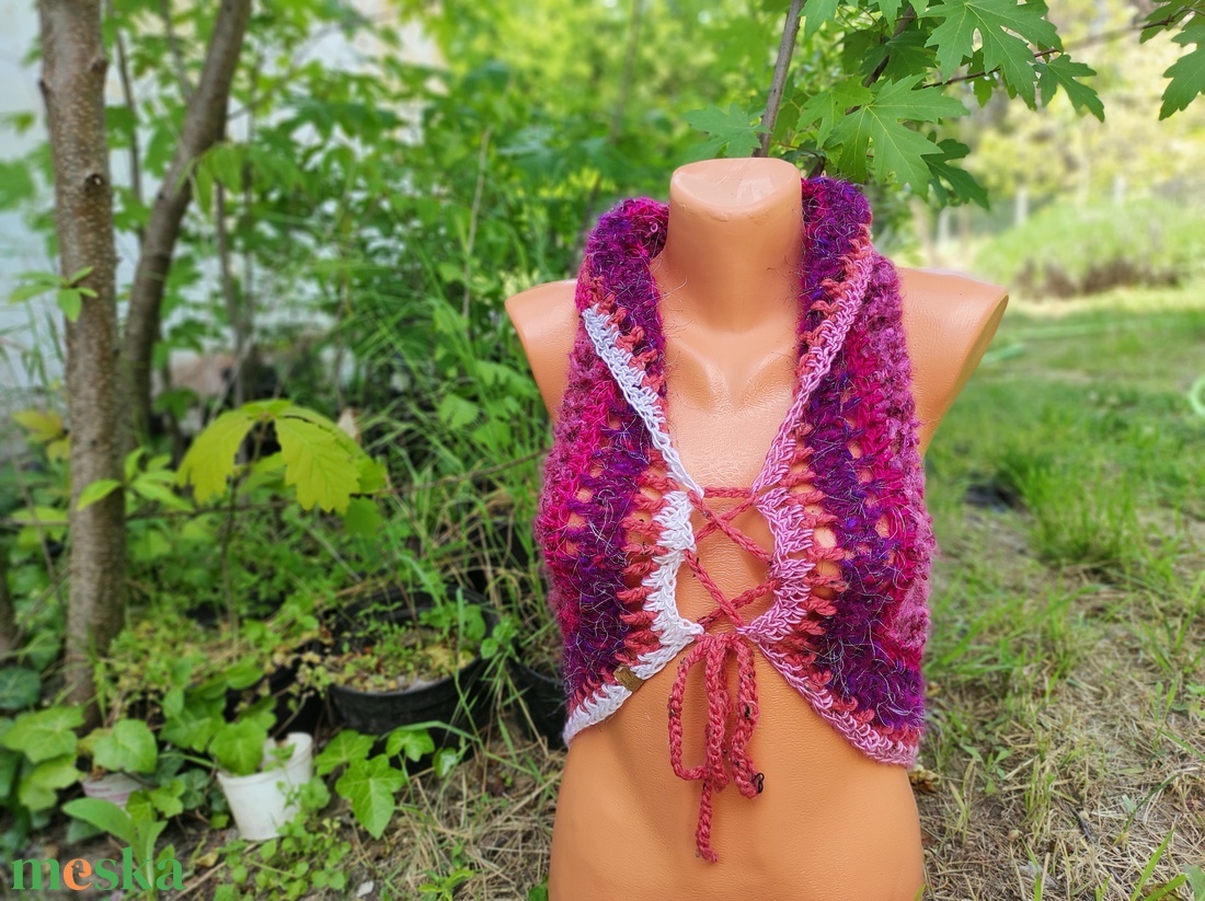 BOHO horgolt felső - ruha & divat - női ruha - mellény - Meska.hu BOHO horgolt felső - ruha & divat - női ruha - mellény - Meska.hu