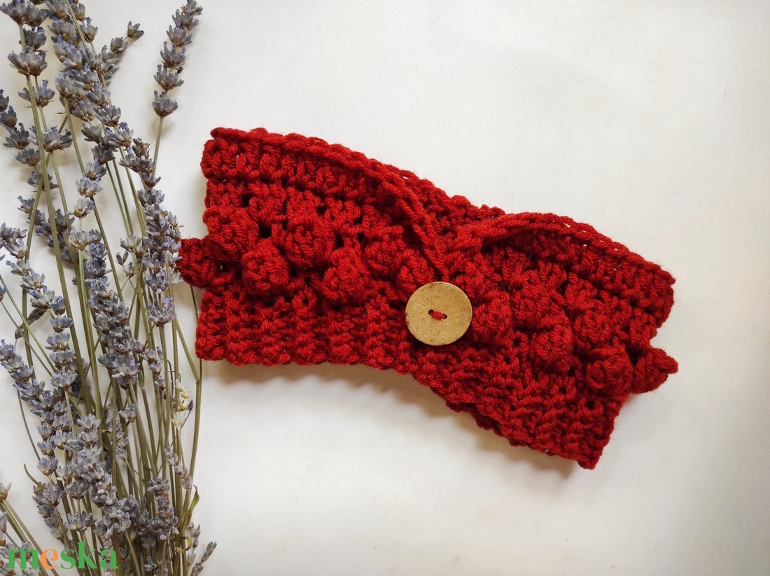 ARTEMISZ horgolt fülvédő - ruha & divat - sál, sapka, kendő - fejpánt - Meska.hu