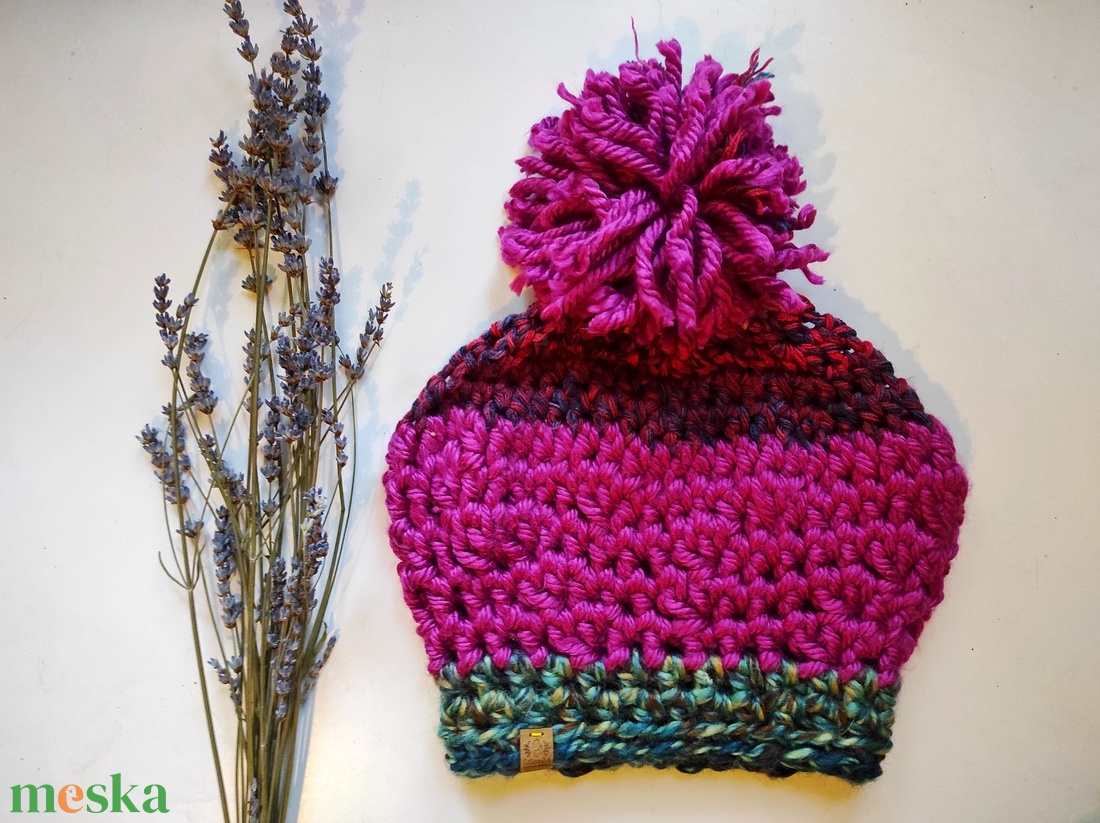 'Színvarázs' horgolt sapka - ruha & divat - sál, sapka, kendő - sapka - Meska.hu