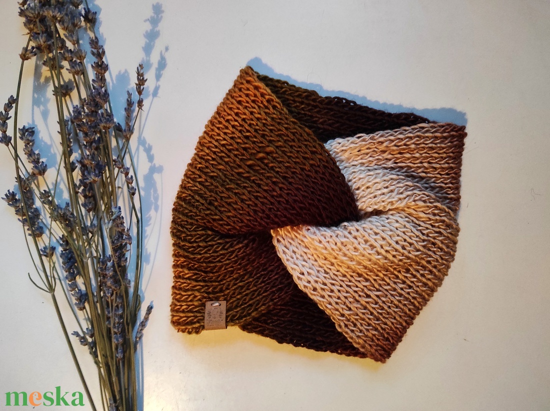 CSOKOLÁDÉ kötött fülvédő - ruha & divat - sál, sapka, kendő - fejpánt - Meska.hu